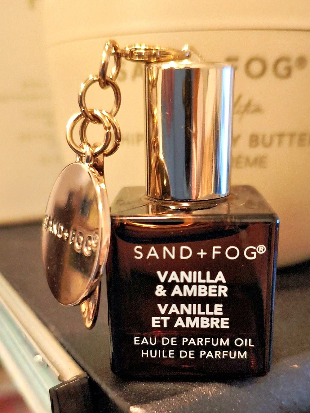 SAND + FOG Vanilla & Amber 10mL Eau de Parfum Oil Purse Bag Charm & Keychain